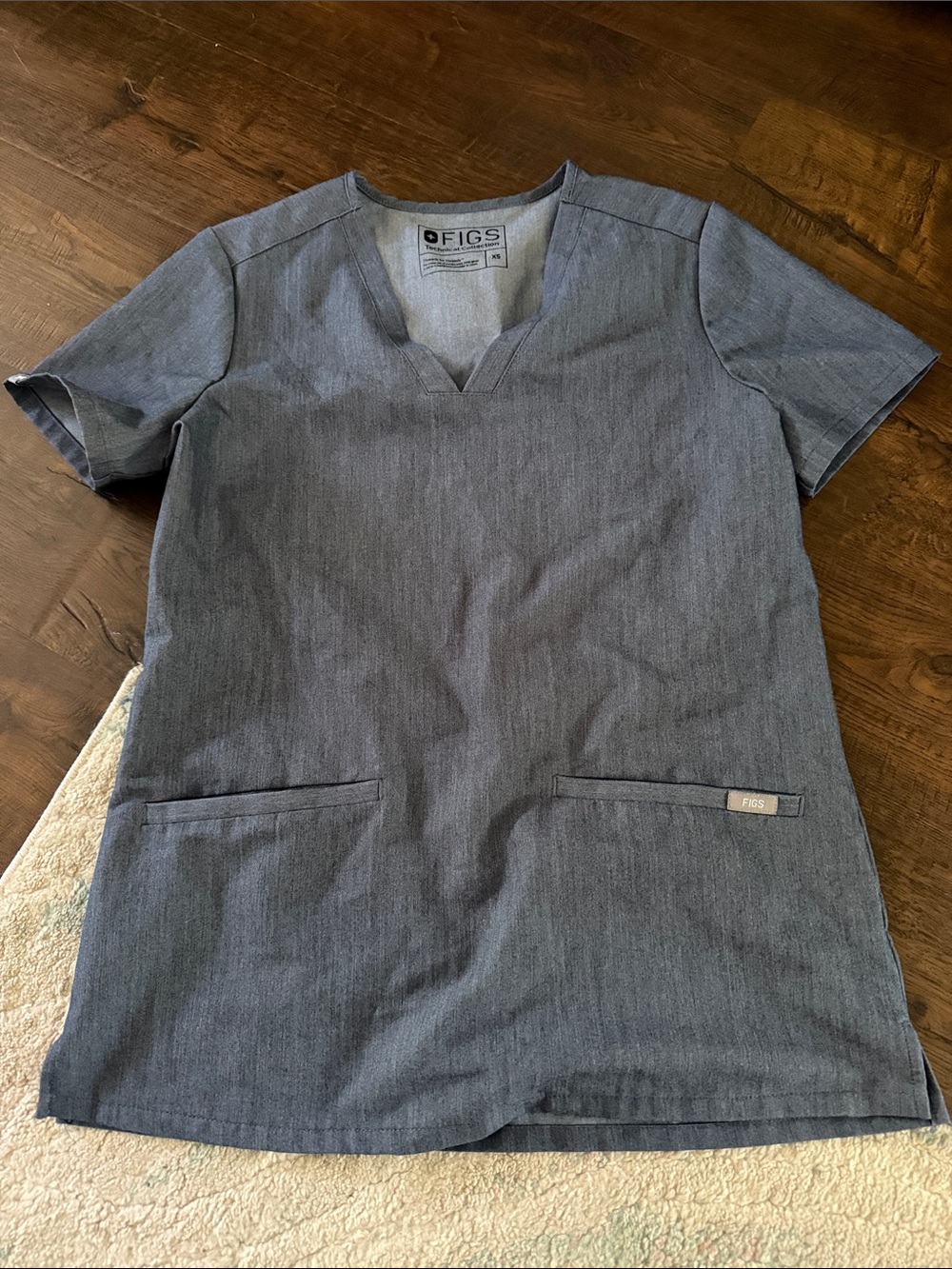 FIGS Denim V-Neck Scrub Top